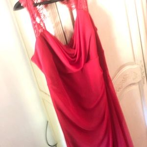 Women’s Long red gala dress, for elegant events.
